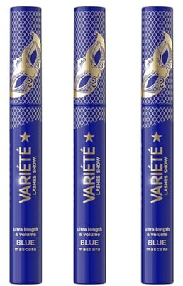 Eveline Cosmetics Variété Deep Blue Mascara - Verlängernd & Voluminös - 24-Stunden-Halt mit Silikonbürste