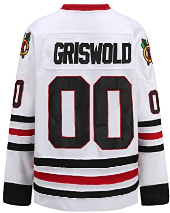 PSOOO Griswold #00 Movie Hockey Jerseys Stitched Letters and Numbers S-5XL White
