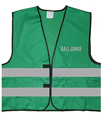 Warnweste - Signalweste - BALLJUNGE - Warnweste mit reflektierendem Aufdruck - Größe S/M, Grün
