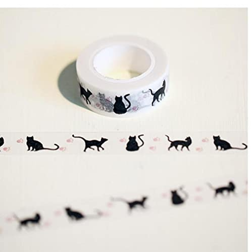 TOSSPER 1 Pc 10m Cartoon Chat Imprimer Washi Tapes Papier Japonais Masking Tape Décoratif Adhésif Autocollant Rubans pour Filles