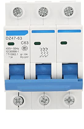 Leitungsschutzschalter Hutschiene AC 380V 63A 3P Home Überlastschutz Luftschalter Sicherungsautomat für Wohnbeleuchtung Verteilerleitungen Solar PV Anlage