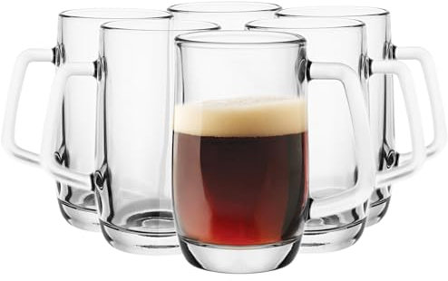 Glasmark Krosno Biergläser-Set 0,3 Liter Gläser Für Bier Bierseidel Bierkrug Gläser Für Craft Beer Bierglas Trinkglas Glas Spülmaschinenfest 6 x 300ML