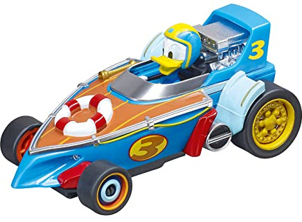 Carrera 20065013 Donald Duck Slotbil, skala 1:50, detaljerad Disney-replik, ett måste för barn och Disney-fans, den perfekta presenten för timlång racing, för racerbana