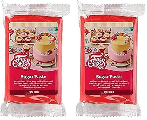 FunCakes Pasta De Azúcar Rojo Fuego 250 G (Paquete de 2)