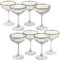 Queensway Home & Dining 255ml Stemmed Champagne Glasses Set with Gold Rim, Elegant Glassware for Sparkling Wine, Cocktails, Perfect for Parties, Weddings and Special Occasions (Set of 8)