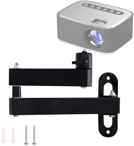 inkihuit Beamer Halterung Wand Wandhalterung, Universal Projektor Deckenhalterung, Metal Beamerhalterungen, 360 Grad Einstellbar, Wanddeckenhalterung für Projektor, überwachungsgeräte, 1 Set