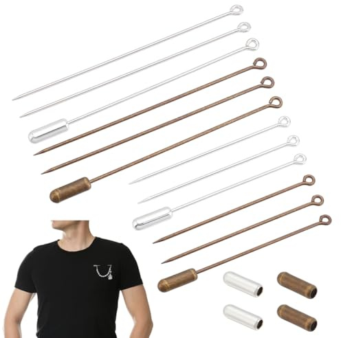 PH PandaHall 48 juegos de broches de seguridad, 2 tamaños, aguja de bronce antiguo plateado con extremos de tapón para hombres y mujeres, accesorios de joyería