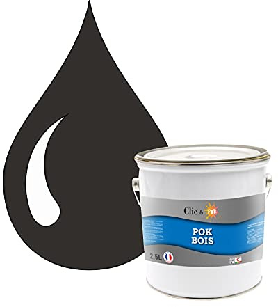 POK Peinture extérieure bois - Résistante aux intempéries BOIS - 2,5L - RAL 7022 Gris terre d’ombre