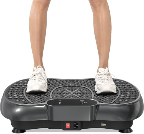 bigzzia Vibration Platform with Rope Skipping, Whole Body Workout Vibration Fitness Platform Massage Machine for Home Training and Shaping (inky)