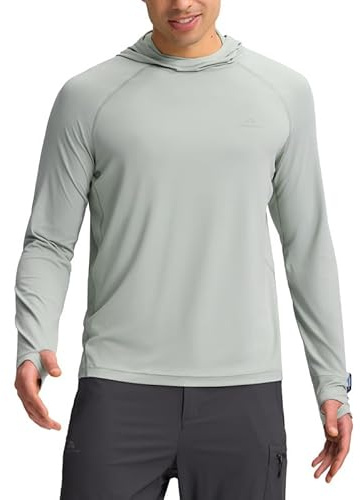 Pioneer Camp Sweat à capuche UPF 50+ pour homme comme t-shirt de protection UV – Rashguard d'extérieur à séchage rapide pour les sports nautiques, la pêche et l'été avec trou pour les pouces