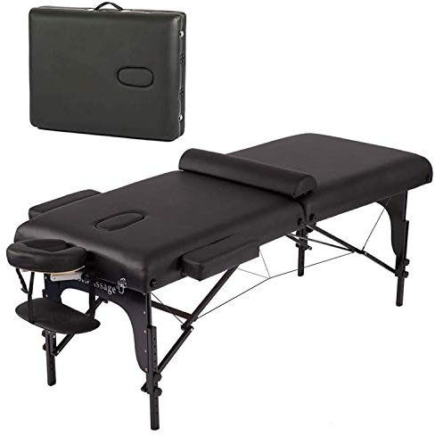 BestMassage Massage Bed Portable Massage Table 77 L 30 W 4 THK Lash Bed Height Adjustable 2 Folding PU Leather Spa Table with Oxford Bag for Spa Footmassage Facial CareSpa Tattoo