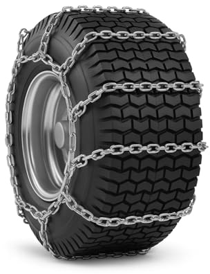 SWS Forst GmbH 1 Satz Schneeketten für Rasentraktoren & Spezialfahrzeuge (18x6.50-8) – Leiterkette aus Manganstahl – langlebige Traktionshilfe für Winter & Gelände