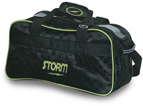Storm Bowlingtasche mit 2 Bällen, kariert, Schwarz/Limettengrün