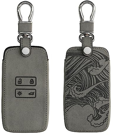 kwmobile Copri Chiave Compatibile con Renault con 4 tasti Smart Key (solo Keyless Go) - Guscio Protettivo in Simil Pelle Scamosciata - Protezione Coprichiave Telecomando Auto
