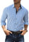Elegancity Kariertes Hemd Herren Langarm Trachtenhemd Oktoberfest Freizeithemd Karohemden Herrenhemden mit 100% Baumwolle Kent-Kragen Blau, XL