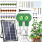 TRJZWA Solar Bewässerungssystem Dual Port Split Bewässerungscomputer 2600 mAh Batterie Solar Automatisches Bewässerungssystem Kit für Garten Balkon Topfpflanzen Solar Tropfbewässerungssystem