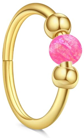 AceFun piercing nez Anneaux,piercing nez or rose opale piercing anneau nez 18 Gauge très fin nez Hoop Tiny piercings anneaux nasaux nasaux 10mm pneu opale anneaux nasaux nasaux or