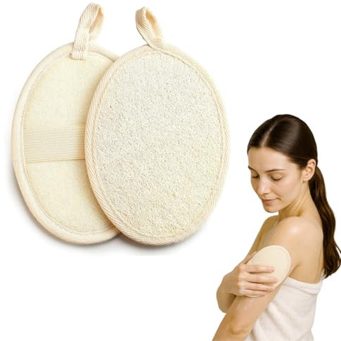 2 Pezzi Luffa Spugna Doccia, Scrubber per il Corpo Esfoliante in Spugna di Luffa Naturale, Spugna Doccia Esfoliante, Guanto Esfoliante Corpo, per la cura del corpo, Fare il Bagno