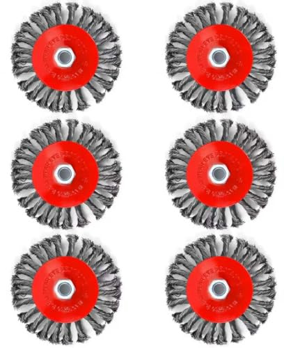 FIFIFIBANG 6 x Ø 125 mm trådborste vinkelslip M14 flex grytborste rostfritt stål konisk borste stålborste skivborste flex ståltråd borste flätborste för rengöring slipning av vinkelslipmaskiner