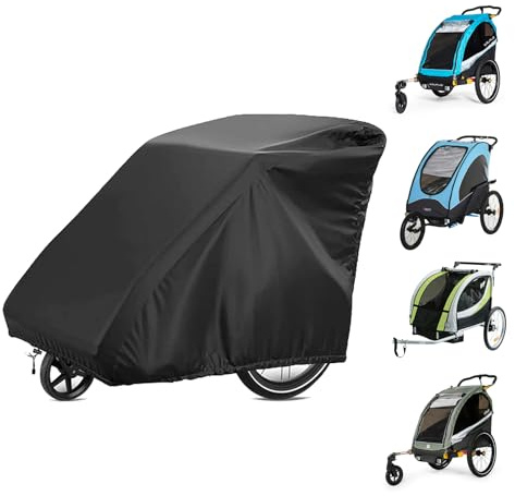 Esoes Cykelsläpvagnskydd med PU-beläggning Regnskydd 140*84*99CM | 420D Oxford-material UV-skydd cykelskydd vattentät cykelsläpvagn mot regn skydda släpvagn för alla cykeltyper