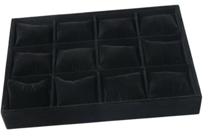 Baoblaze Vassoio portaoggetti in velluto per orologi, gioielli, bracciali, organizer per cassetti per armadi, Nero