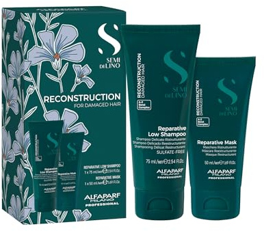 Alfaparf Semi di Lino Reconstruction Travel Set Shampoo 75 ml e Maschera 50 ml