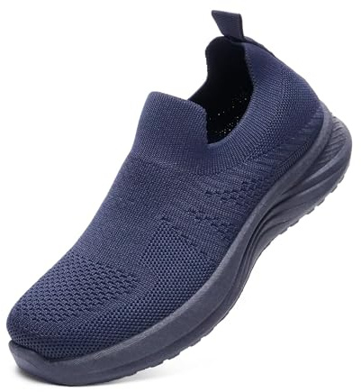 JOMIX Sneakers Donna Slip On Senza Lacci Scarpe da Corsa Leggere Traspiranti Antiscivolo Ammortizzate per Passeggiata Fitness Yoga Palestra Outdoor (Navy,38)