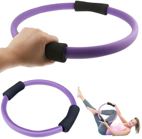 Aetherize Anneau de Pilates pour Femme 14 Pouces NBR Anneau de Pilates Couleur Violet Yoga avec poignée en Mousse Équipement Portable pour la Maison, la Salle Sport, l'exercice des Cuisses