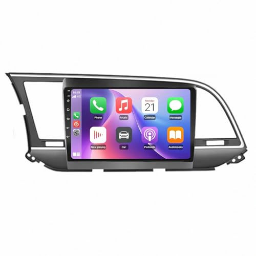 Trådlös Apple Carplay Android Auto-Skärm för Hyundai Elantra 2016-2018 Backkamera, Spegellänk, Bluetooth, Röststyrning, Gps-Navigering, Aux, Röstassistent, 8 Kärna 8G+256G