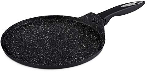 Zyliss E980130 Ultimate Non-Stick Pancake Pan/Crepe Pan, 25cm/10in, forged Aluminium, Black, Rockpearl Plus Non-Stick Technology, Suitable for All Hobs Including Induction