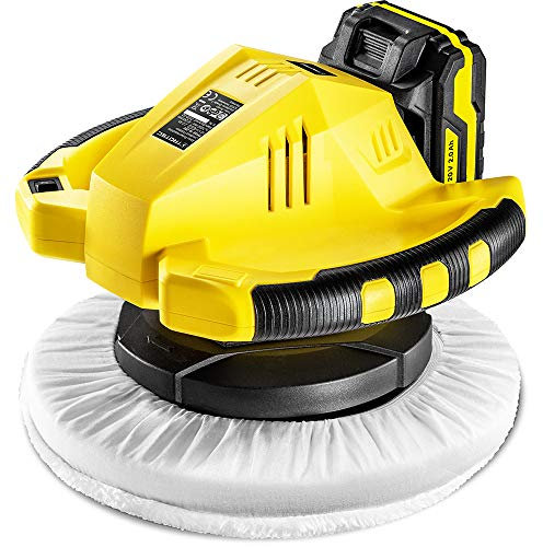 TROTEC Akku Poliermaschine PPOS 10‑20V – Autopoliermaschine 65 Watt, Multi Akku 20 V 2 Ah, Leistung 3.000 U/min, Polierteller-Ø: 245 mm, Autopolitur