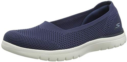 Skechers Mujer On-The-Go Flex Wonderous Trainers, Navy Textile Trim, 42 EU