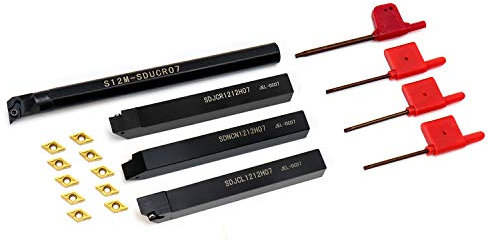 QWORK® Drehmeißel mit wendeplatten, 12 mm Drehmeißelhalter, 18 Stücke