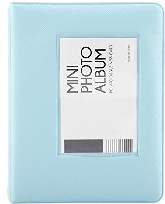 Mini album fotografico da 3 pollici, 64 tasche Mini album fotografici Polaroid Copertina per libro Album fotografico Custodia per foto - leggero per un facile trasporto e utilizzo(Blu)