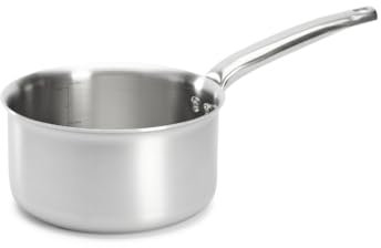 De Buyer - Casserole en inox 3 couches ALCHIMY - 18 cm - Fabriquée en France, Sans PFAS, Maîtrise de la Cuisson, Inox 18/10, Tous Feux + Four, Finition Poli Brossé, Gris