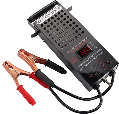 AUTTGINN 6/8/12/16/24V Battery Load Tester Automotive Car Battery Tester,Battery Charging System Tester and Voltmeter with LCD Display