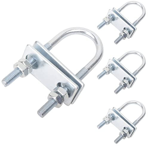 U Bolzen Bügelbolzen 4 Stücke U Bolzen M8 Rund Edelstahl U Schrauben Bügel U förmiger Bolzen Verschluss mit Muttern und Unterlegscheibe für Pipelines Abschleppen von Autos und Schiffen M8X34X100MM