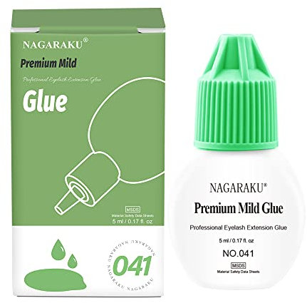 NAGARAKU Premium Pegamento Pestañas 5ml/Inodoro No irritante/4s Secado/Retención 15-20 días/Tiempo de almacenamiento 12 meses Pegamento adhesivo para pestañas Negro oscuro