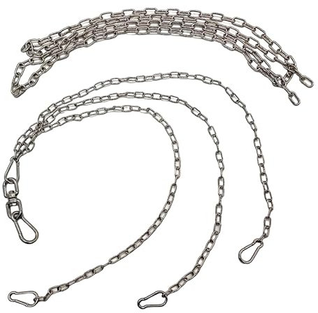 Generisch Edelstahl-Grillkettensatz, verstellbar, mit Drehwirbeln, Längen: 50, 55, 60, 70, 80, 100 cm (90-100cm)