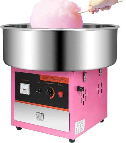 Elektrische Zuckerwattemaschine,1000W Kommerzielles Zuckerwattegerät mit Schublade -Ø 52 cm,Perfekt für Zuhause, Kindergeburtstag, Familienfeier
