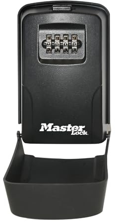 Master Lock Caja de seguridad para llaves montaje en pared con cubierta extraíble, de tamaño mediano, para exteriores, con kit de montaje incluido. Modelo 5430EURD