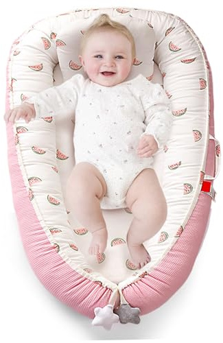 Baby gocce per 0-12 mesi bambini, 50x85 cm nido per bambini stampato con cuscinetto, morbido lettino per neonati traspiranti, letto neonato portatile per casa e viaggi