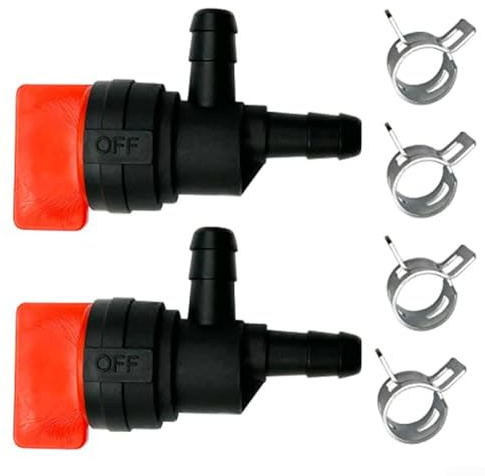 Kit de válvula de cierre de combustible, válvula de globo de 90 grados adecuada para maquinaria pequeña para motosierras, cortadoras de césped, tractores de jardín con diámetro de tubo de combustible