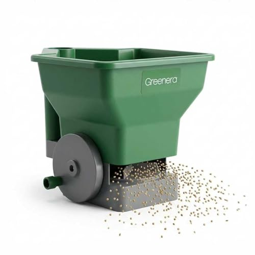 3L Manual Lawn Spreader & Gritter | Dual-Use for Grass Seed, Fertiliser, Weed and Feed & Winter Salt | Rotary Hand-Powered for Easy Operation