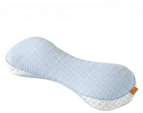 Bemonew bovete nackkudde, justerbart stickat ergonomiskt böjt stöd, bovetekudde för nacksmärta (blå)
