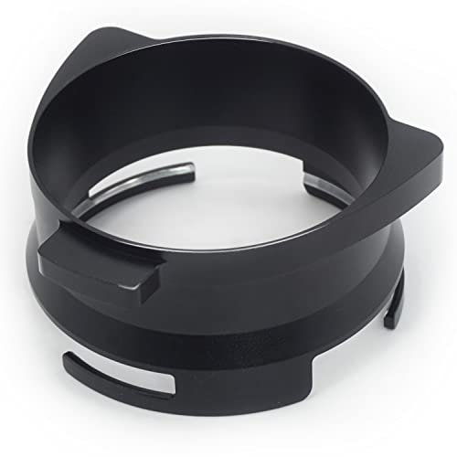 Kaffee Dosierring 54mm Dosiertrichter Espresso Kaffee Zubehör Aluminium Metall für Siebträger Schwarz Handfrei, 7 x 7 x 3 cm