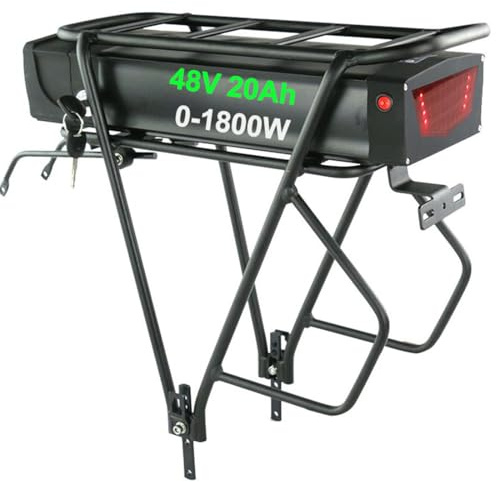Unit Pack Power 48V 20Ah Batterie de vélo électrique avec Porte-Bagages arrière - Batterie Ebike au Lithium-ION pour 48V 1500W 750W 1000W Moteur de kit de Roue kit de Conversion ebike Batterie