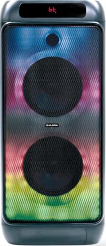 SALORA PARTYBOX400 Cassa Bluetooth Portatile Potente 400W con Luci LED | Speaker Potente, 5+ Ore Autonomia, USB/SD/Microfono | Per Feste, Eventi e Esterno | Cassa Amplificata Portatile Nero