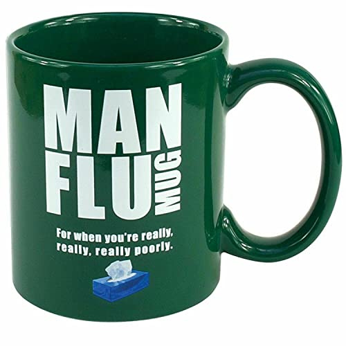 New Man FLU Mug with TISSUES Fun Novelty Coffee Tea HOT Drinks Home Office Gift