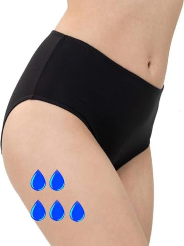Slipss | Slip Donna per Incontinenza con Inserto Intercambiabile, Mutande Assorbenti a Vita Alta Lavabili e Riutilizzabili, Assorbenza Super 500 ml, Taglia M, Nero
